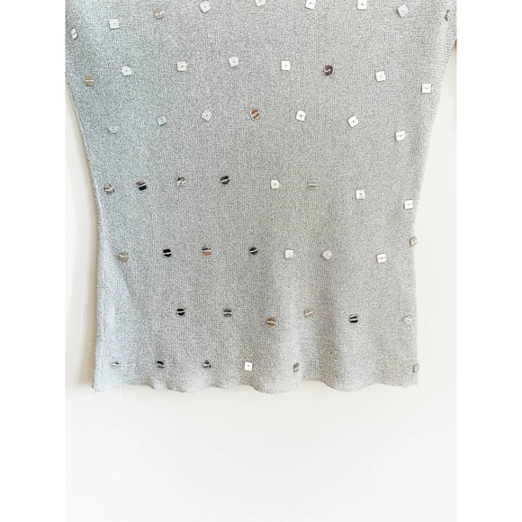 Silver SS Mock‎ Neck Knit Top - Picture 3 of 5